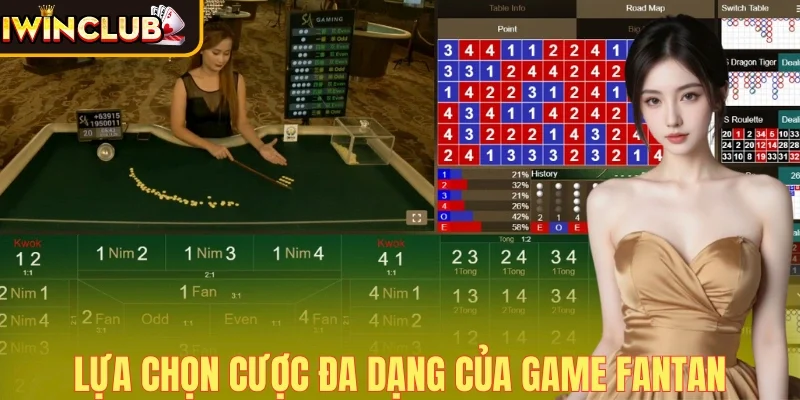 Lựa chọn cược đa dạng khi chơi Fantan